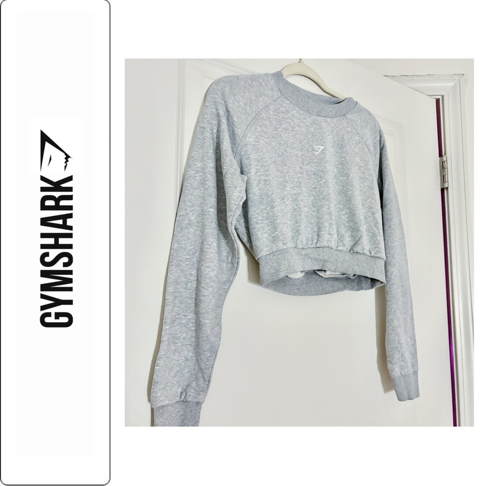 Gymshark Gray Cropped Hoodie Relaxed Fit